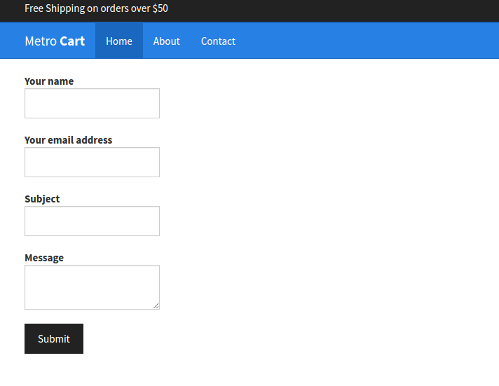 form rendered with decent, bootstrap-style layout